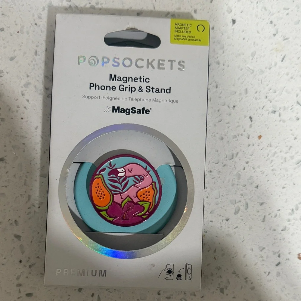 PopSocket Magnetic Phone Grip & Stand - Blue and Pink Floral - Picture 1 of 1